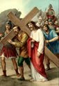 Quinta Estação - Cimão, o Cirineu, ajuda a levar a cruz de Jesus Cristo.